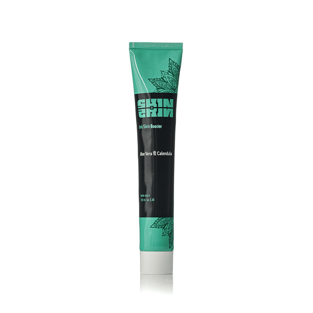 ink-skin-booster-tube-100ml Advanced Recovery - Regeneration after tattoo removal treatment - FOR TATTOOED SKINS – GREEN 100ml - Image 1
